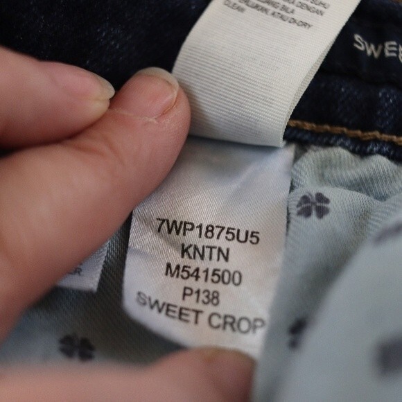 Lucky Brand Sweet Crop Jeans Medium Wash Stretch Mid-Rise Straight Crop Sz 8 - Picture 12 of 14
